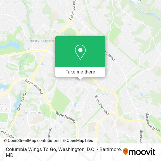 Columbia Wings To Go map