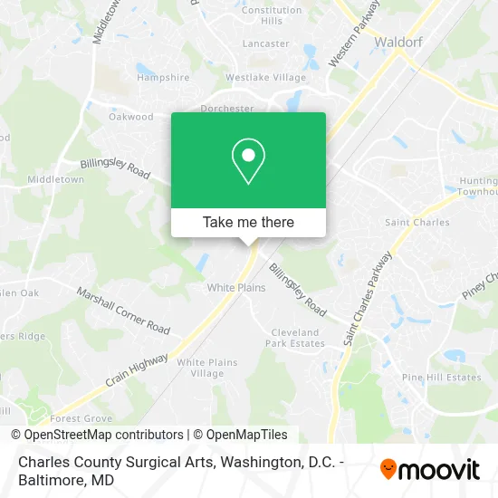 Charles County Surgical Arts map