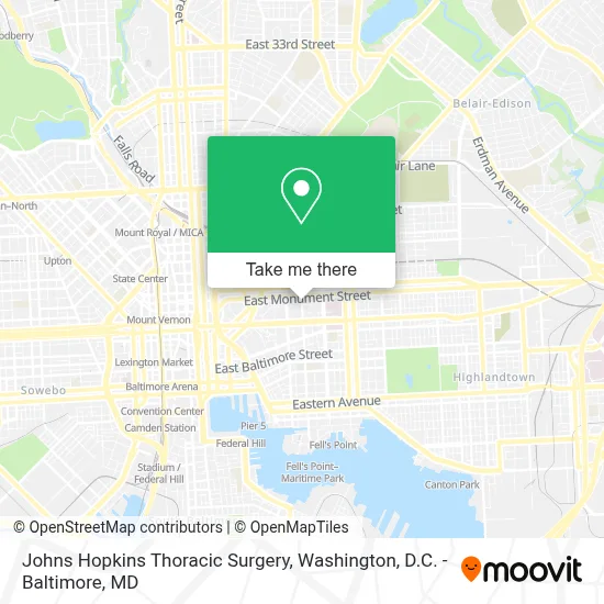 Johns Hopkins Thoracic Surgery map