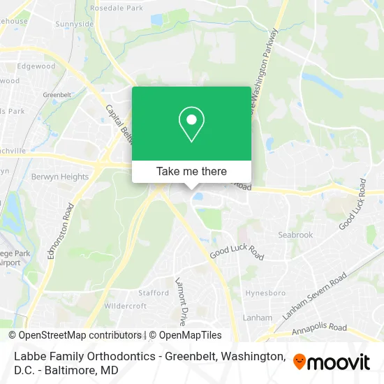 Labbe Family Orthodontics - Greenbelt map