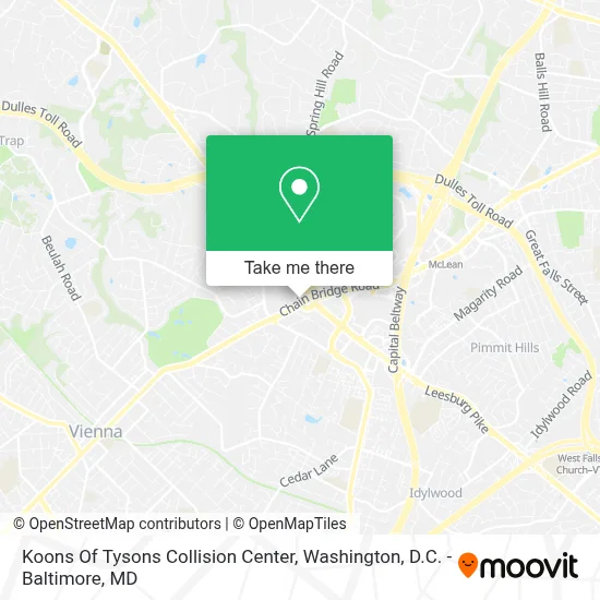 Koons Of Tysons Collision Center map