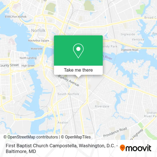 First Baptist Church Campostella map