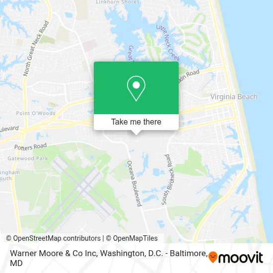Warner Moore & Co Inc map