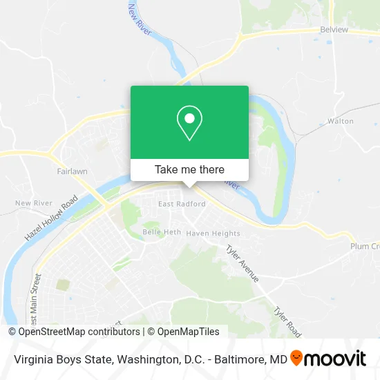 Virginia Boys State map