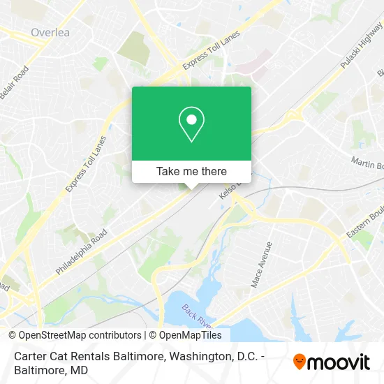 Carter Cat Rentals Baltimore map