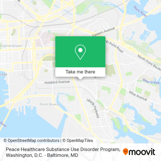 Peace Healthcare Substance Use Disorder Program map