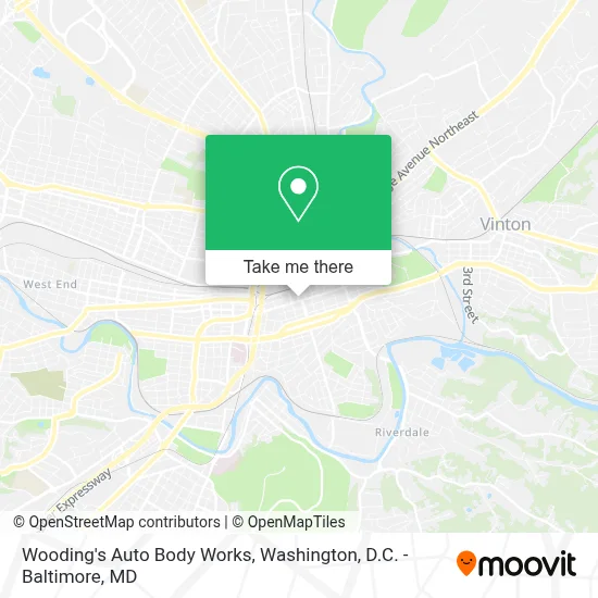 Wooding's Auto Body Works map