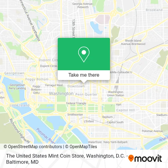 The United States Mint Coin Store map