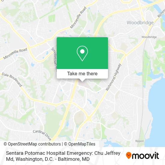 Sentara Potomac Hospital Emergency: Chu Jeffrey Md map