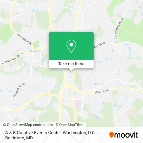 A & B Creative Events Center map