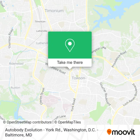 Autobody Evolution - York Rd. map