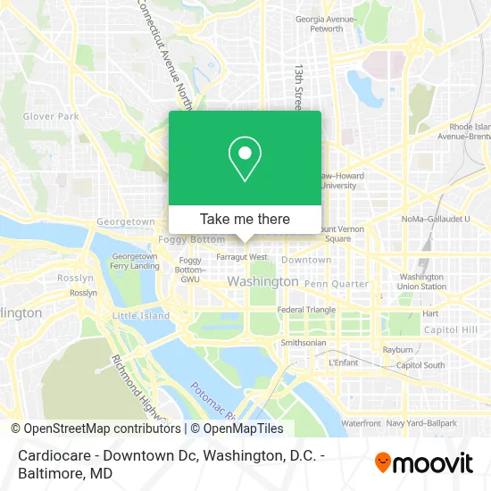 Cardiocare - Downtown Dc map