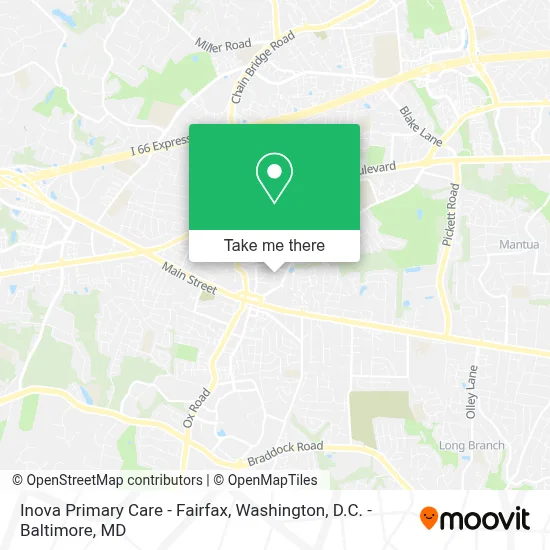 Inova Primary Care - Fairfax map