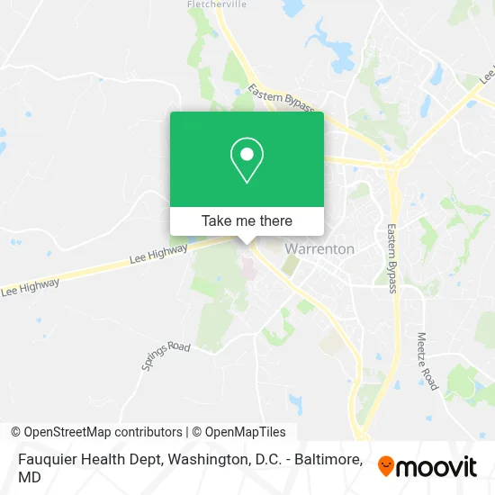 Fauquier Health Dept map