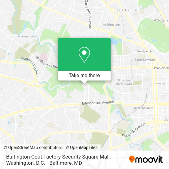 Burlington Coat Factory-Security Square Mall map