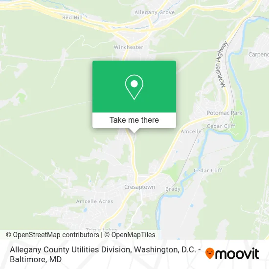 Allegany County Utilities Division map