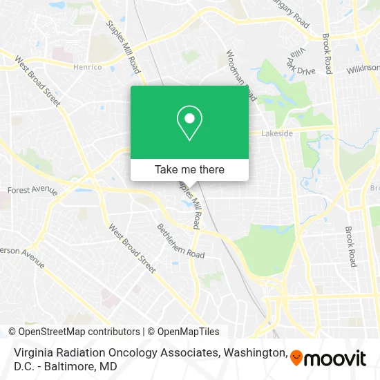 Virginia Radiation Oncology Associates map