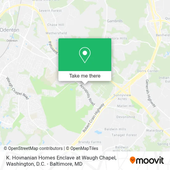 K. Hovnanian Homes Enclave at Waugh Chapel map
