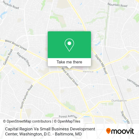 Capital Region Va Small Business Development Center map