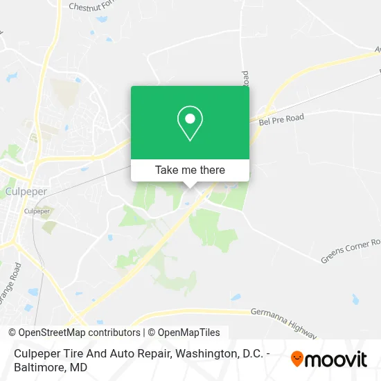 Culpeper Tire And Auto Repair map