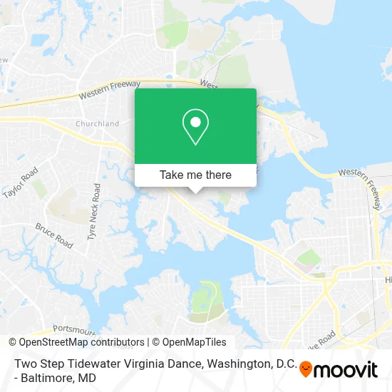 Two Step Tidewater Virginia Dance map