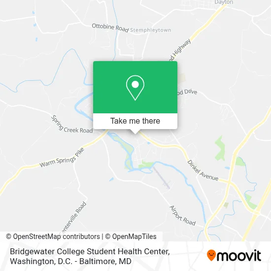 Bridgewater College Student Health Center map