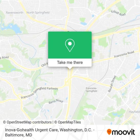 Inova-Gohealth Urgent Care map