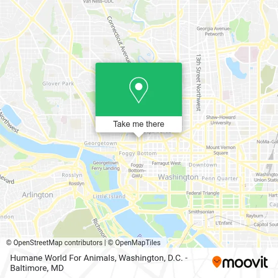 Humane World For Animals map