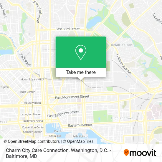 Charm City Care Connection map