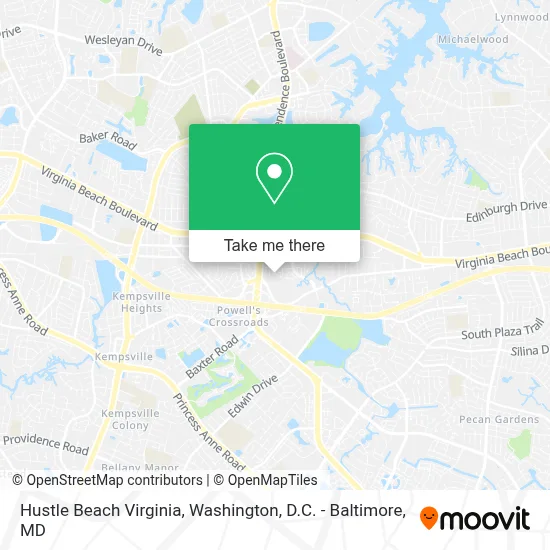 Hustle Beach Virginia map