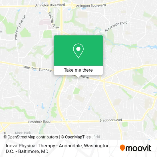Inova Physical Therapy - Annandale map
