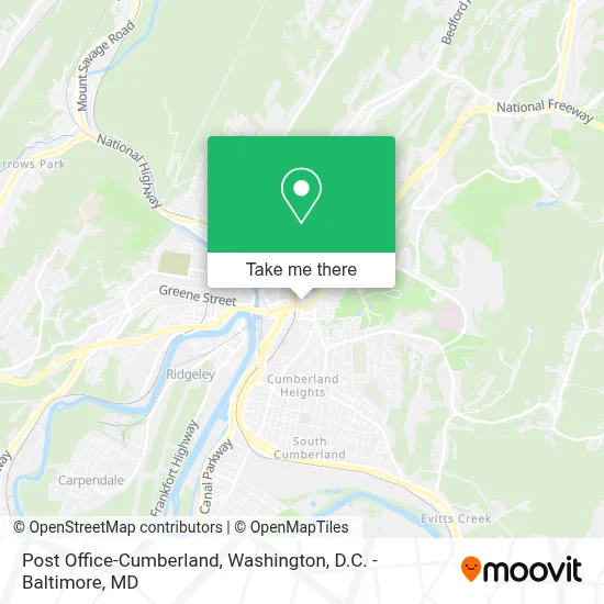 Post Office-Cumberland map