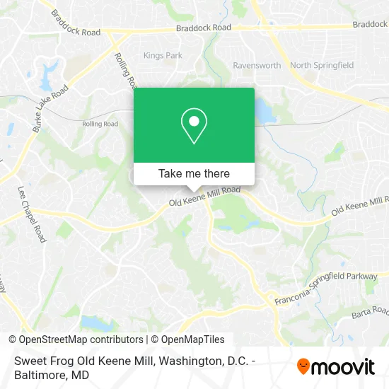 Sweet Frog Old Keene Mill map