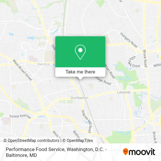 Performance Food Service map