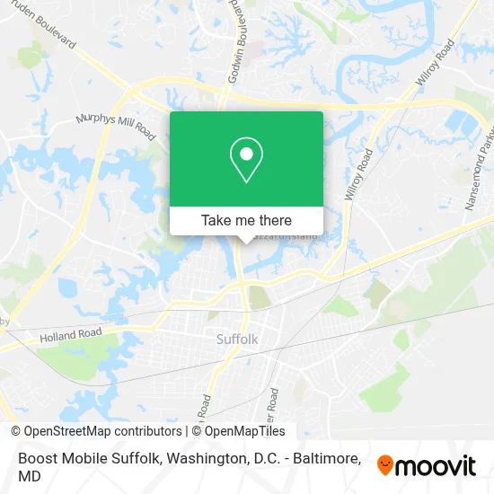 Boost Mobile Suffolk map