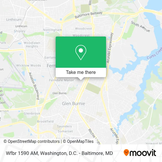 Wfbr 1590 AM map