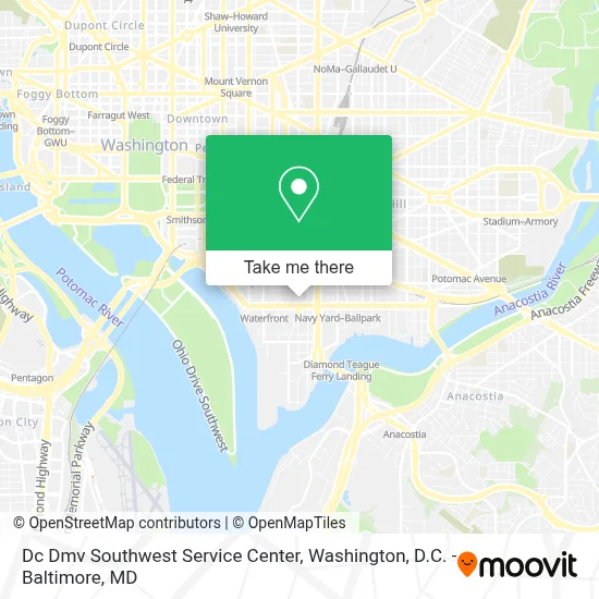 Dc Dmv Southwest Service Center map