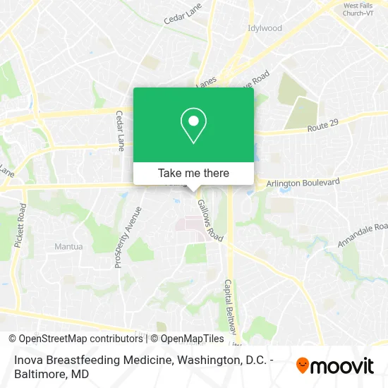 Inova Breastfeeding Medicine map