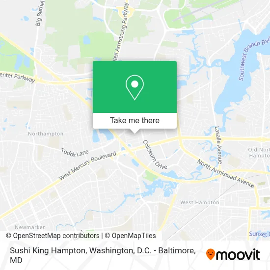 Sushi King Hampton map
