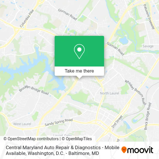 Central Maryland Auto Repair & Diagnostics  - Mobile Available map