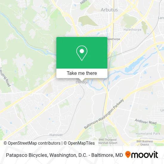 Patapsco Bicycles map