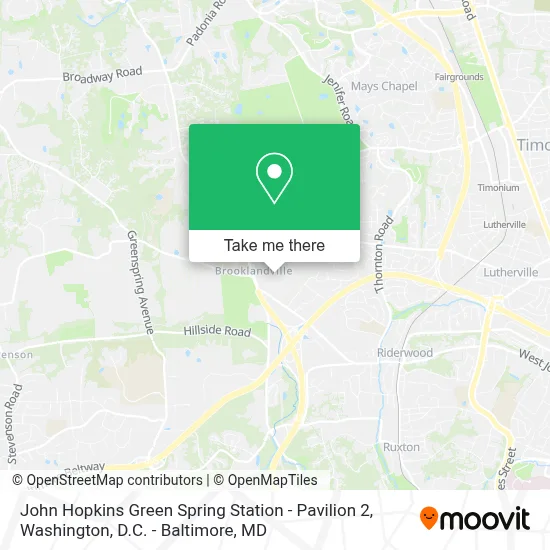 John Hopkins Green Spring Station - Pavilion 2 map