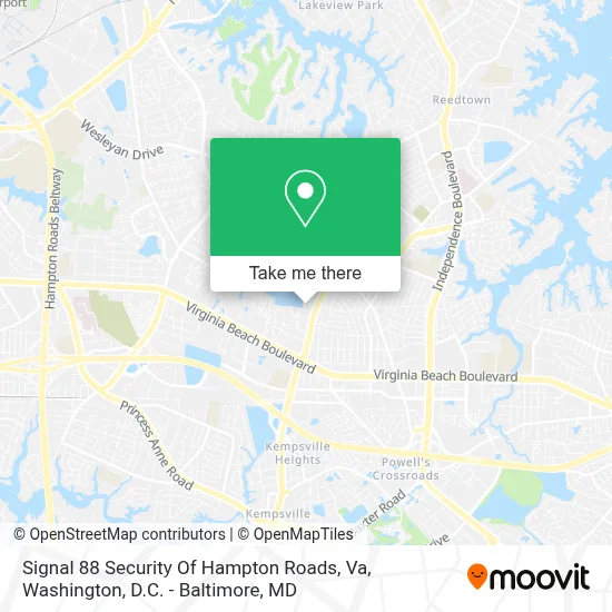 Signal 88 Security Of Hampton Roads, Va map