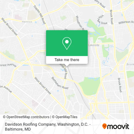 Davidson Roofing Company map