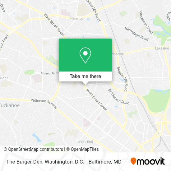 The Burger Den map
