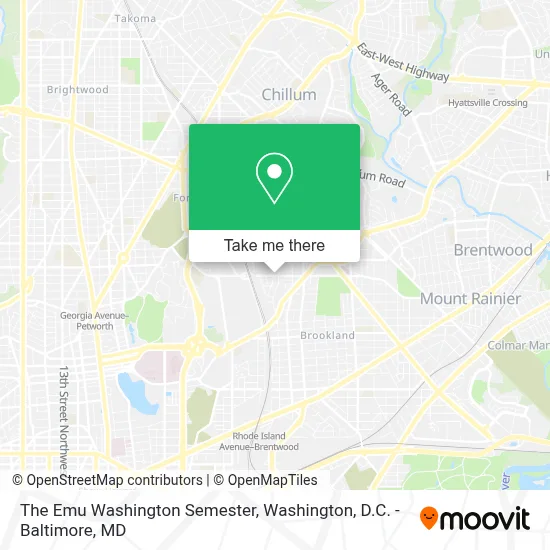The Emu Washington Semester map