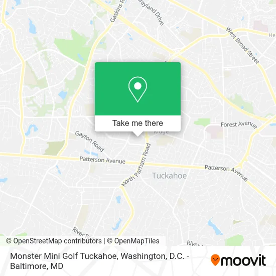 Monster Mini Golf Tuckahoe map