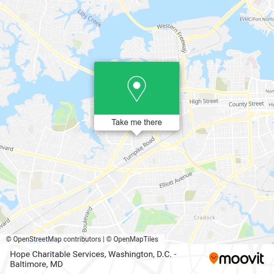 Hope Charitable Services map