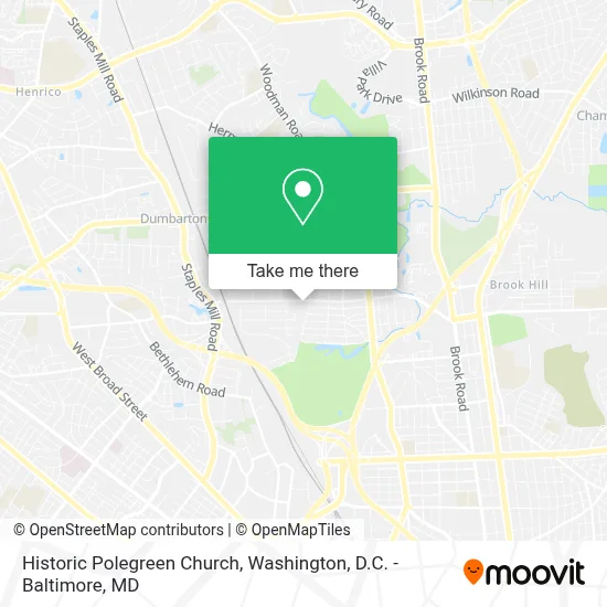 Historic Polegreen Church map