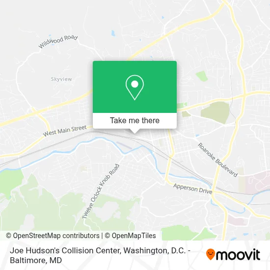 Joe Hudson's Collision Center map